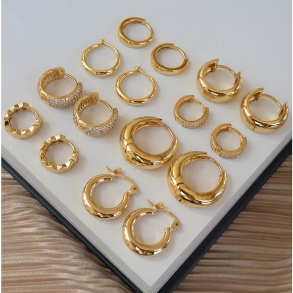 New! Luv Aj Gold -Tone Polished Huggie Hoop Earrings - Picture 4 of 7